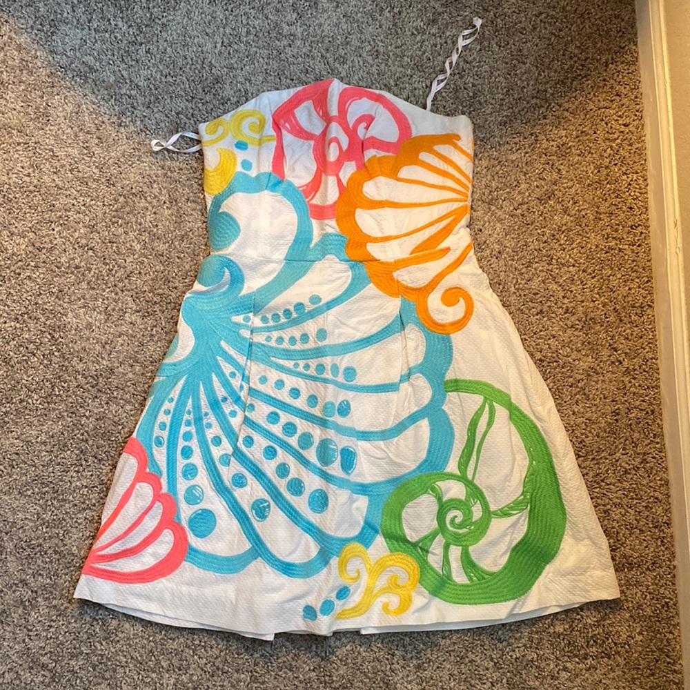 Lilly embroidered strapless sundress